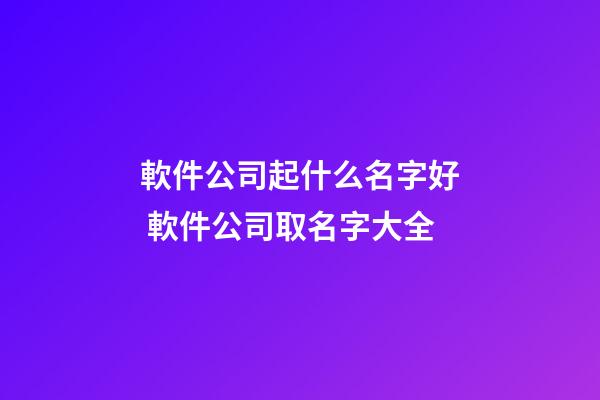 軟件公司起什么名字好 軟件公司取名字大全-第1張-公司起名-玄機派